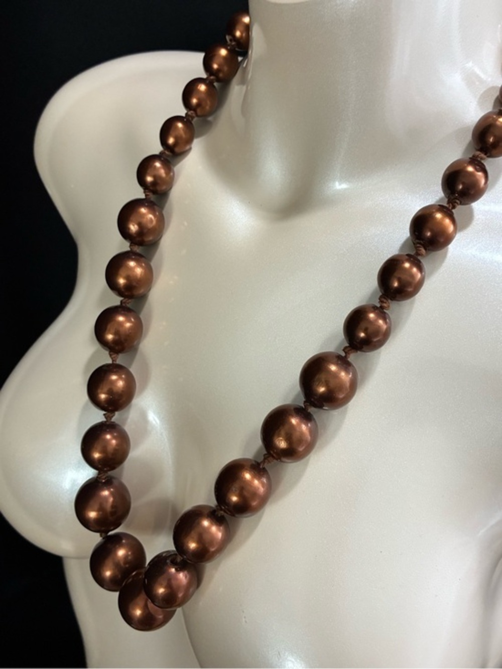 Classic Graduated Brown Pearl Beaded Chunky Necklace - Women Jewelry
